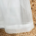 Abito battesimo bimba in organza di seta con ricami artigianali sul corpino