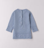 Abito bimba azzurro caldo cotone retro con bottoncini