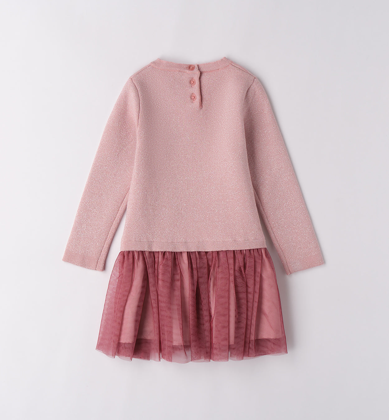 Abito bimba rosa elegante retro con bottoncini