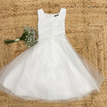 Abito da prima comunione bimba in tulle bianco