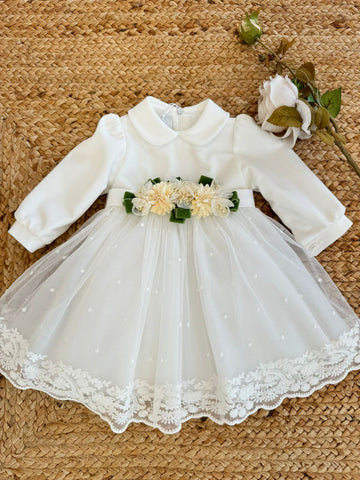abito battesimo bimba, abito cerimonia bimba, vestito battesimo bimba, abbigliamento cerimonia bambina, vestito tulle bambina, abito elegante bambina, Belli e Monelli.