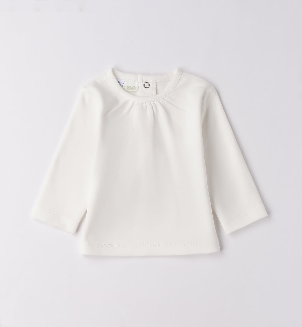 Blusa bianca a manica lunga neonata