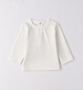 Blusa bianca a manica lunga neonata