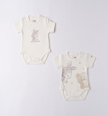 Body unisex caldo cotone con coniglietto e scritta born to be loved