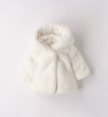 Cappottino battesimo eco pelliccia bianca neonata – vista frontale