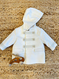 cappotto elegante battesimo, cappotto primi compleanno, accessori bambino, moda bambino, eleganza, abbigliamento bambini, Belli e Monelli, Colori Chiari.