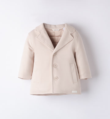 Cappotto in eco pelle con pelliccia per neonato, caldo e confortevole.