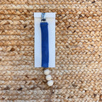Clip portaciuccio in ciniglia blu