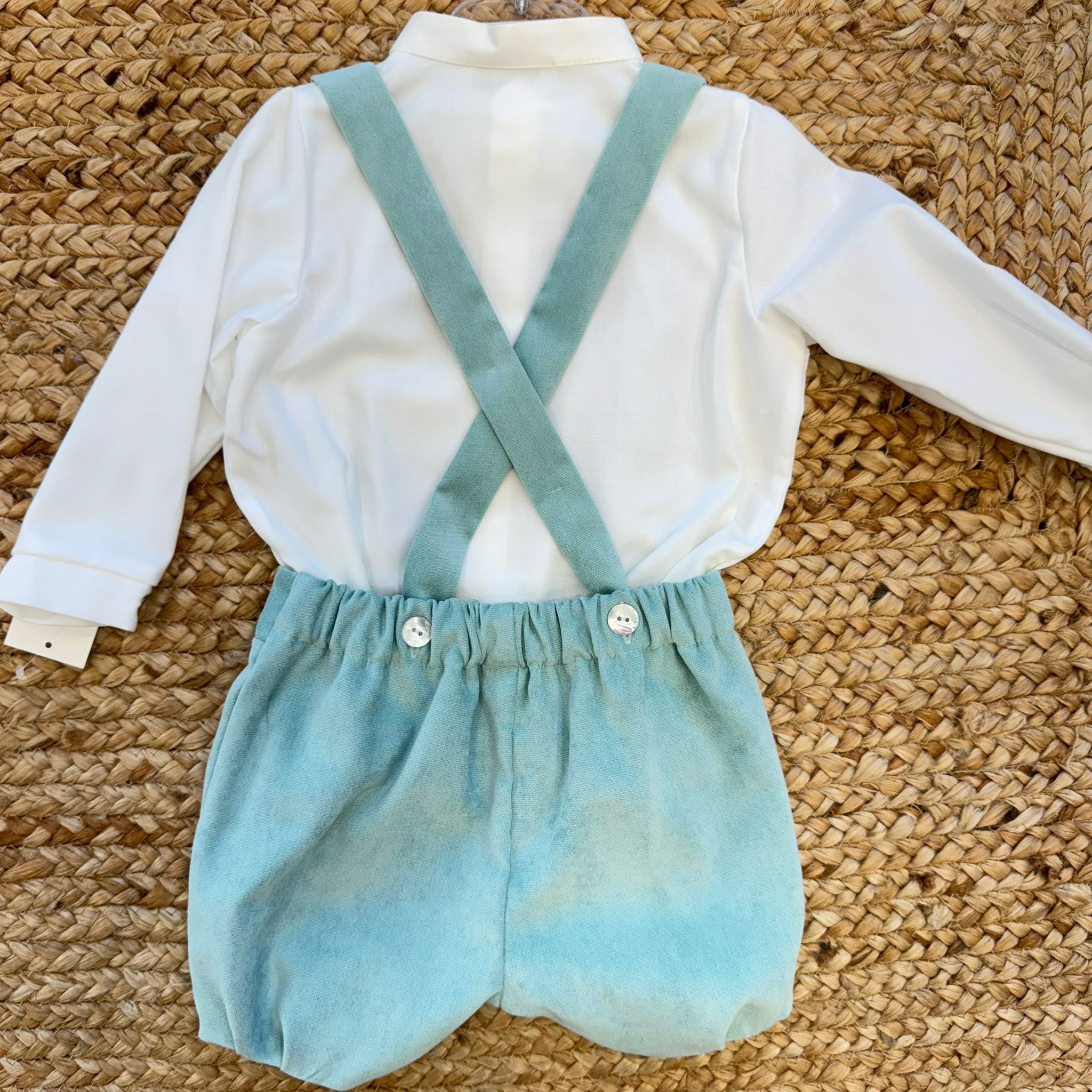 Completo battesimo con cardigan panna abbinato