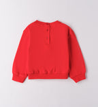 Completo bimba rosso con felpa cagnolino e pantaloni piegato
