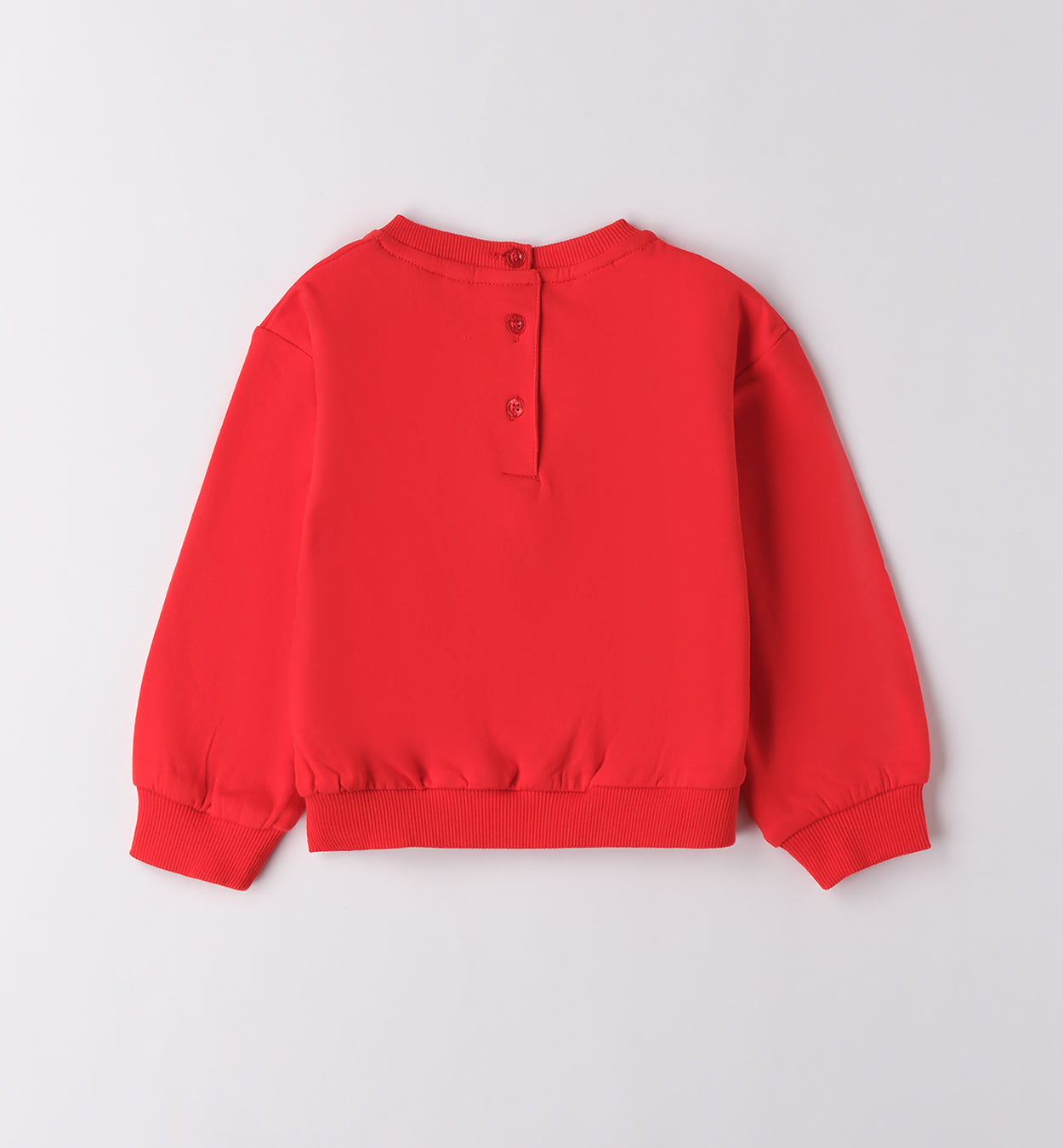 Completo bimba rosso con felpa cagnolino e pantaloni piegato