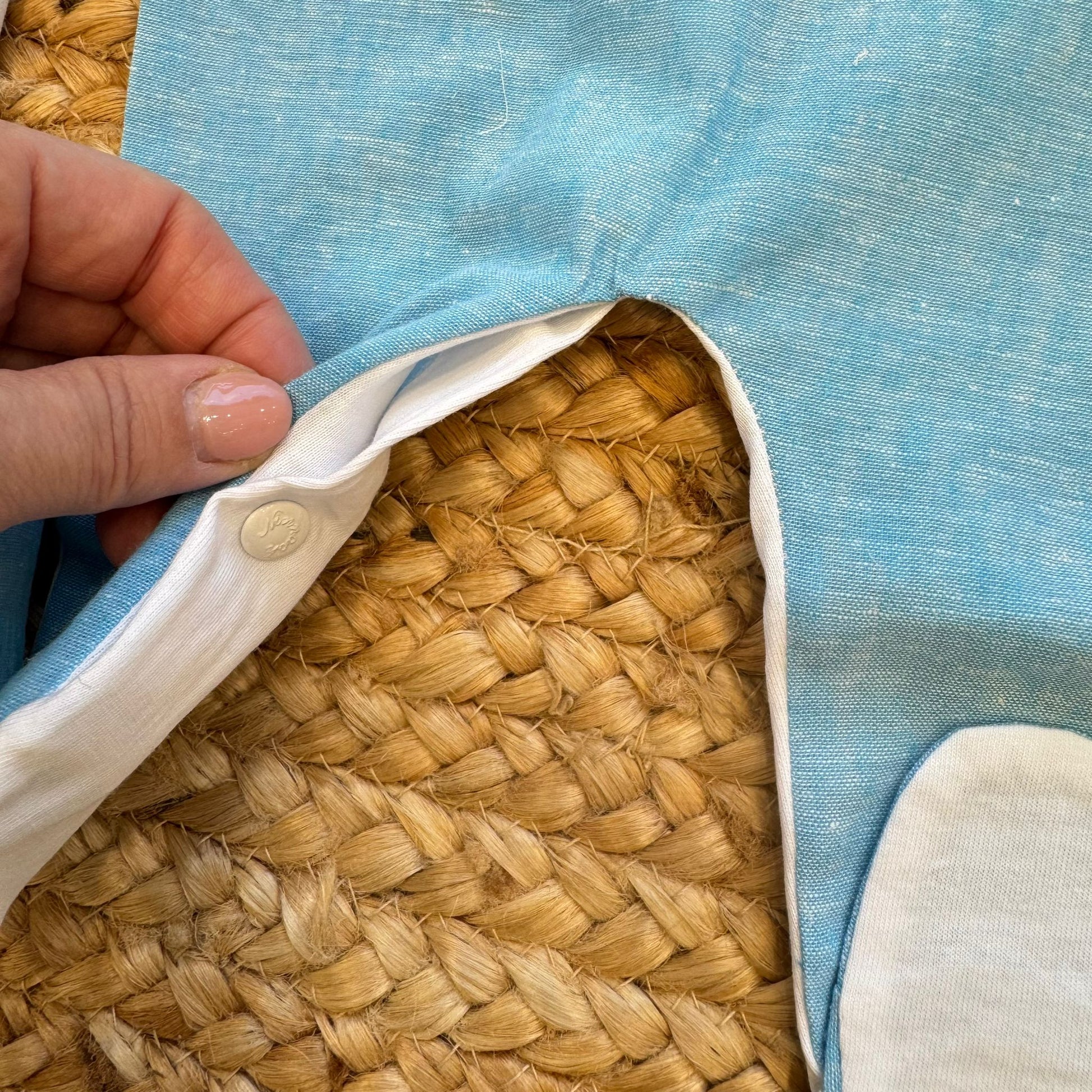 Copertina sfoderabile neonato cotone e lino con imbottitura