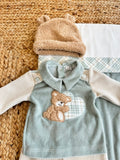 coordinato Teddy Love, corredino neonato, abbigliamento neonato, set primi mesi, comfort e stile, Belli e Monelli.