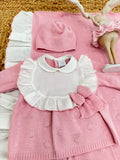 set nascita rosa, corredino neonato, abbigliamento neonato, set con fiocchi, comfort e stile, Belli e Monelli,Uscita Clinica