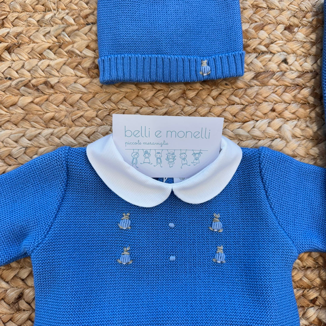 Coordinato nascita blu royal per neonato completo