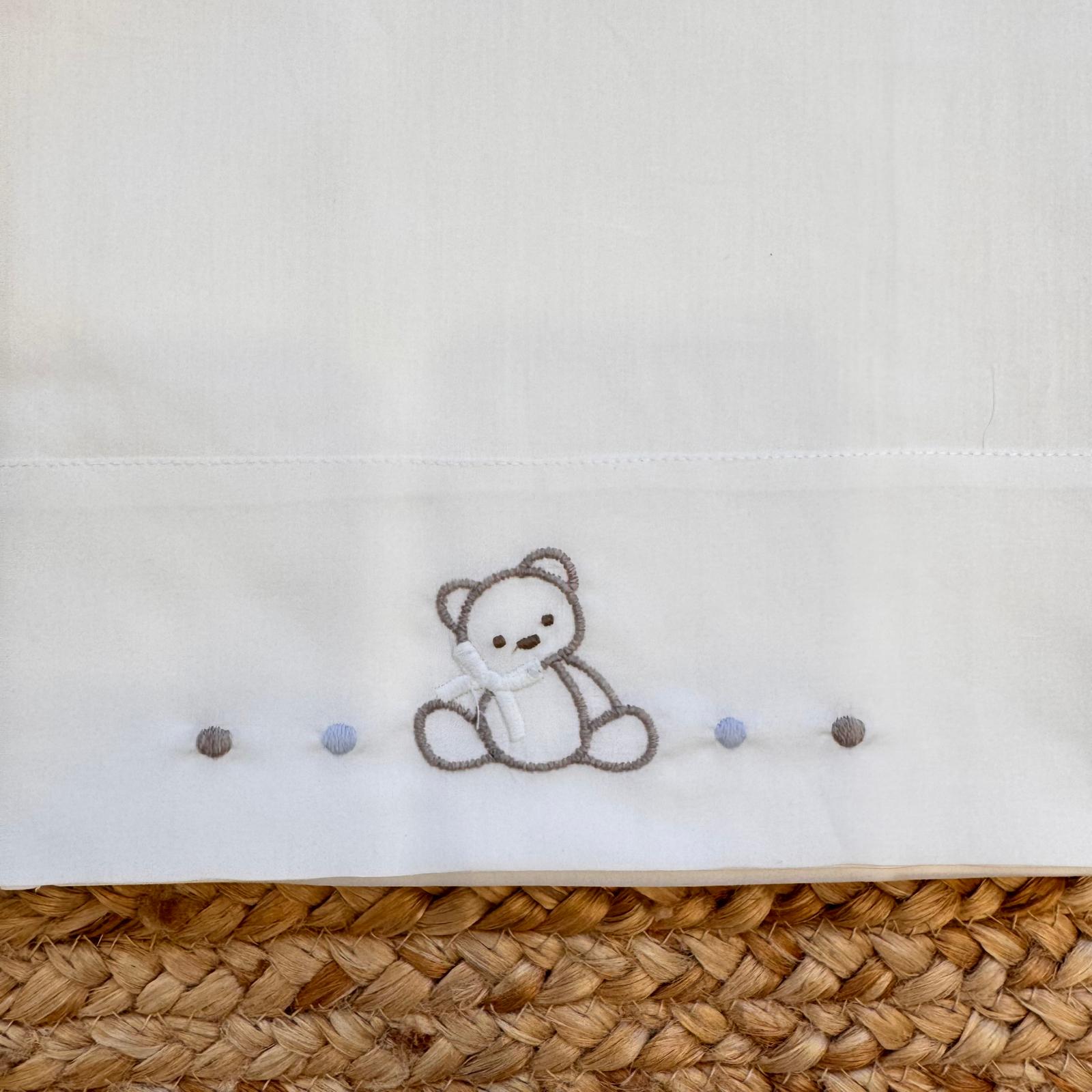 Lenzuola Culla Interbaby Orsetto Amoroso - 100% Cotone Beige | Set Completo - Foto 3