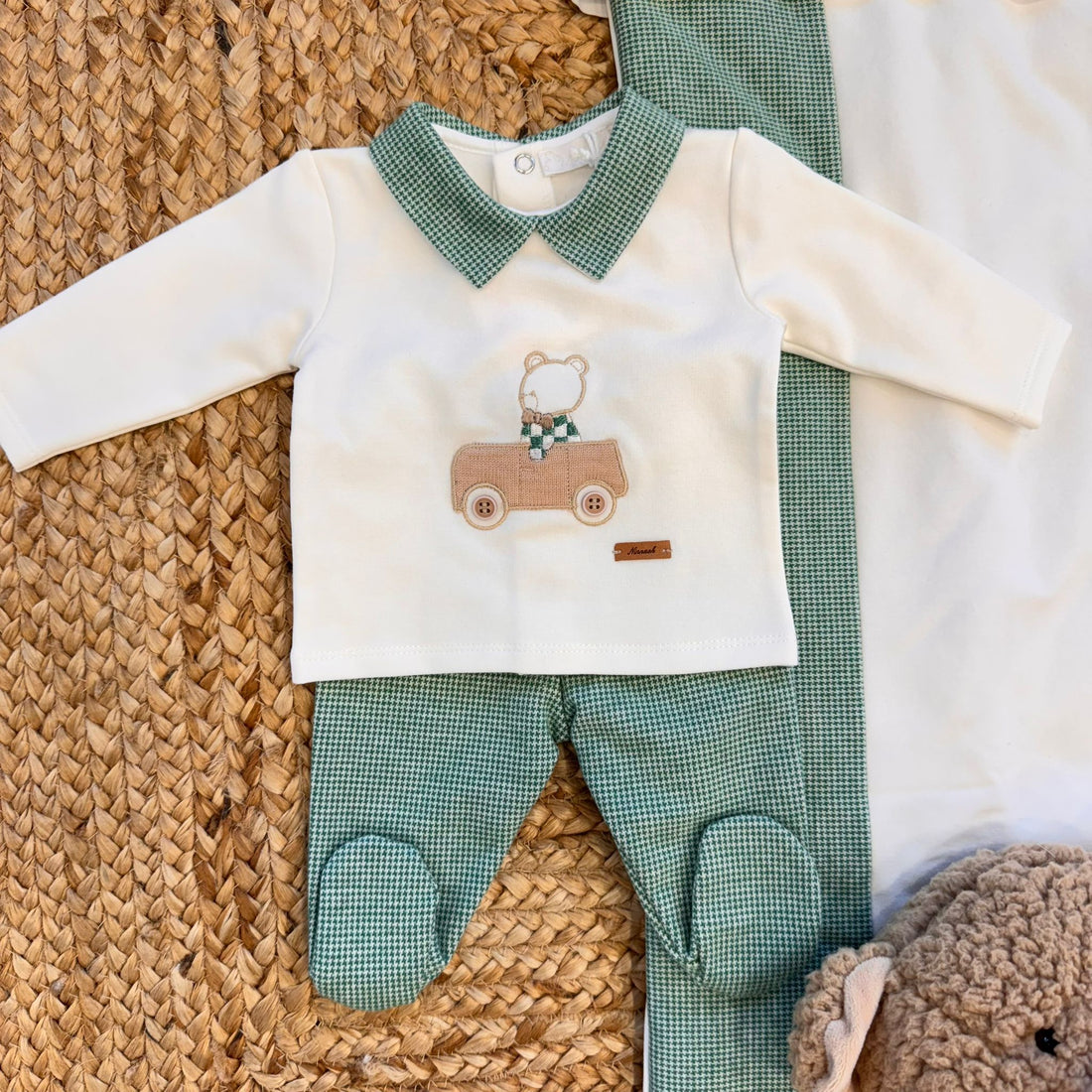 Coordinato neonato completo con tutina e coperta orsetto