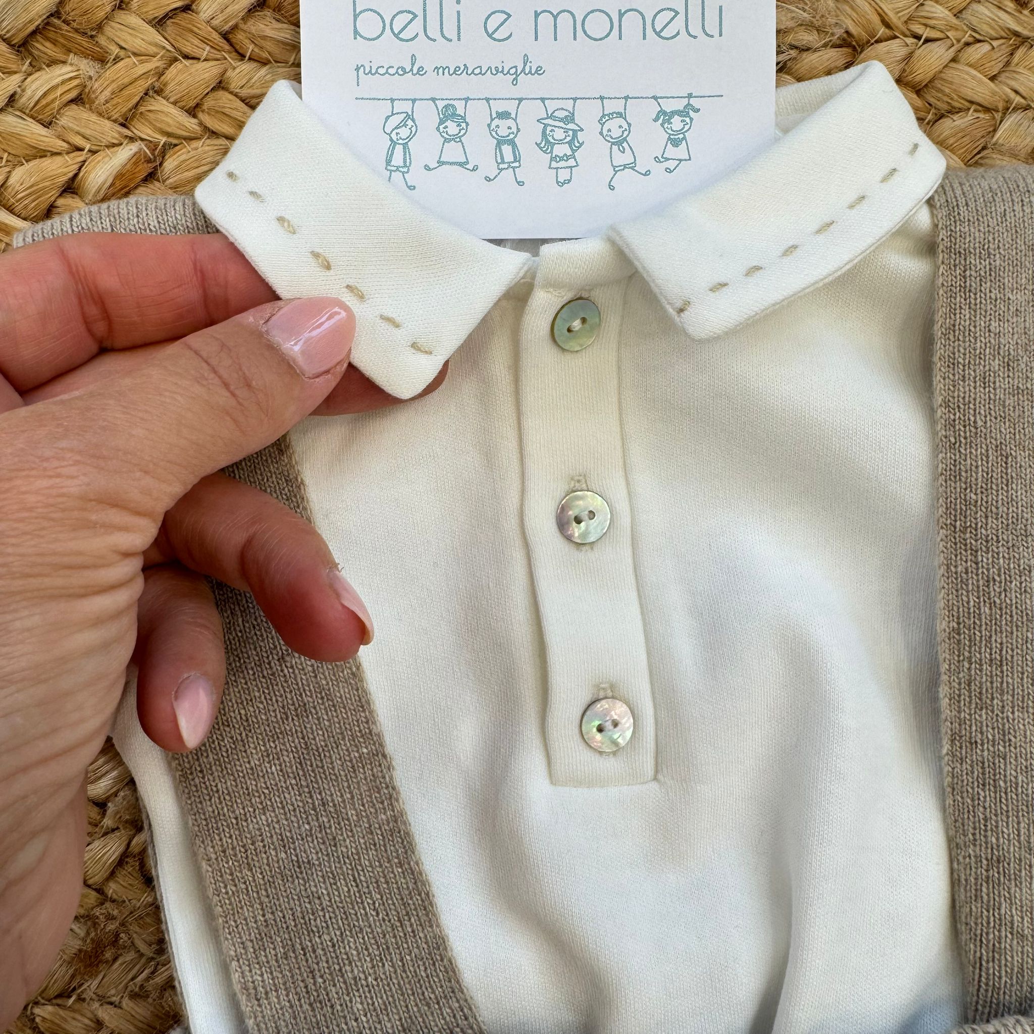Etichetta composizione completo neonato lana viscosa cashmere