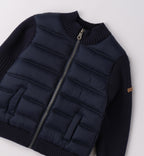 Giubbotto imbottito tessuto termico blu bambino dettaglio zip