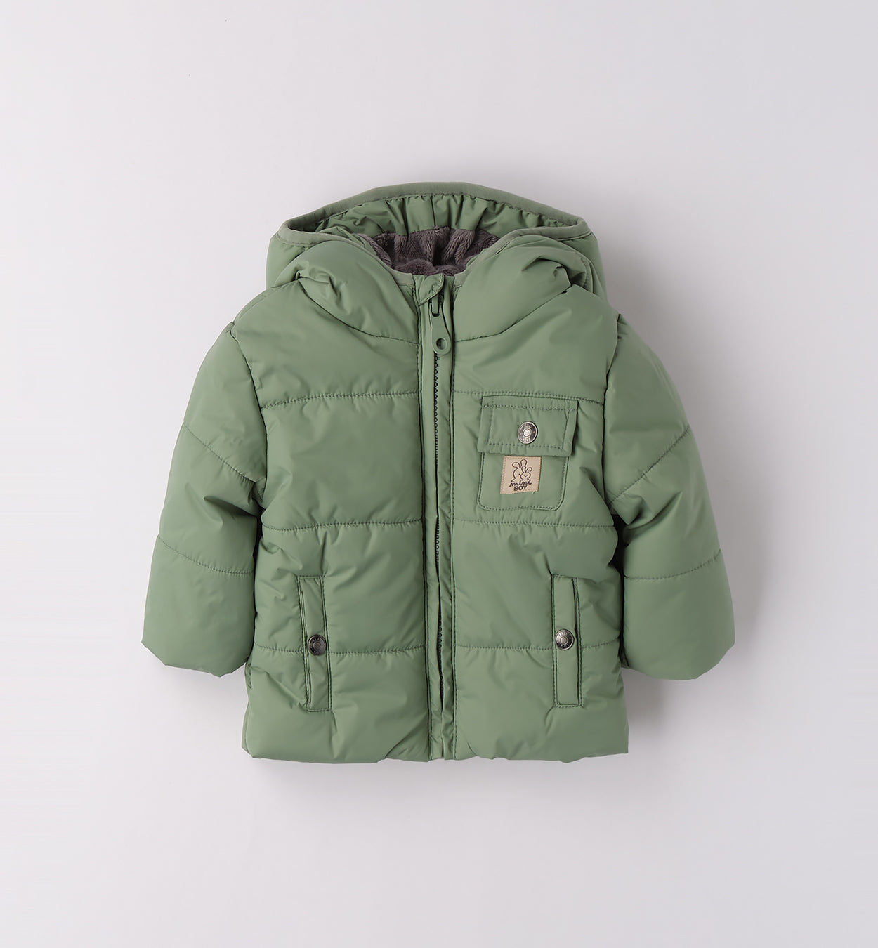 Giubbotto imbottito verde neonato caldo cotone fronte