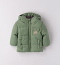 Giubbotto imbottito verde neonato caldo cotone fronte