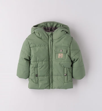 Giubbotto imbottito verde neonato caldo cotone fronte