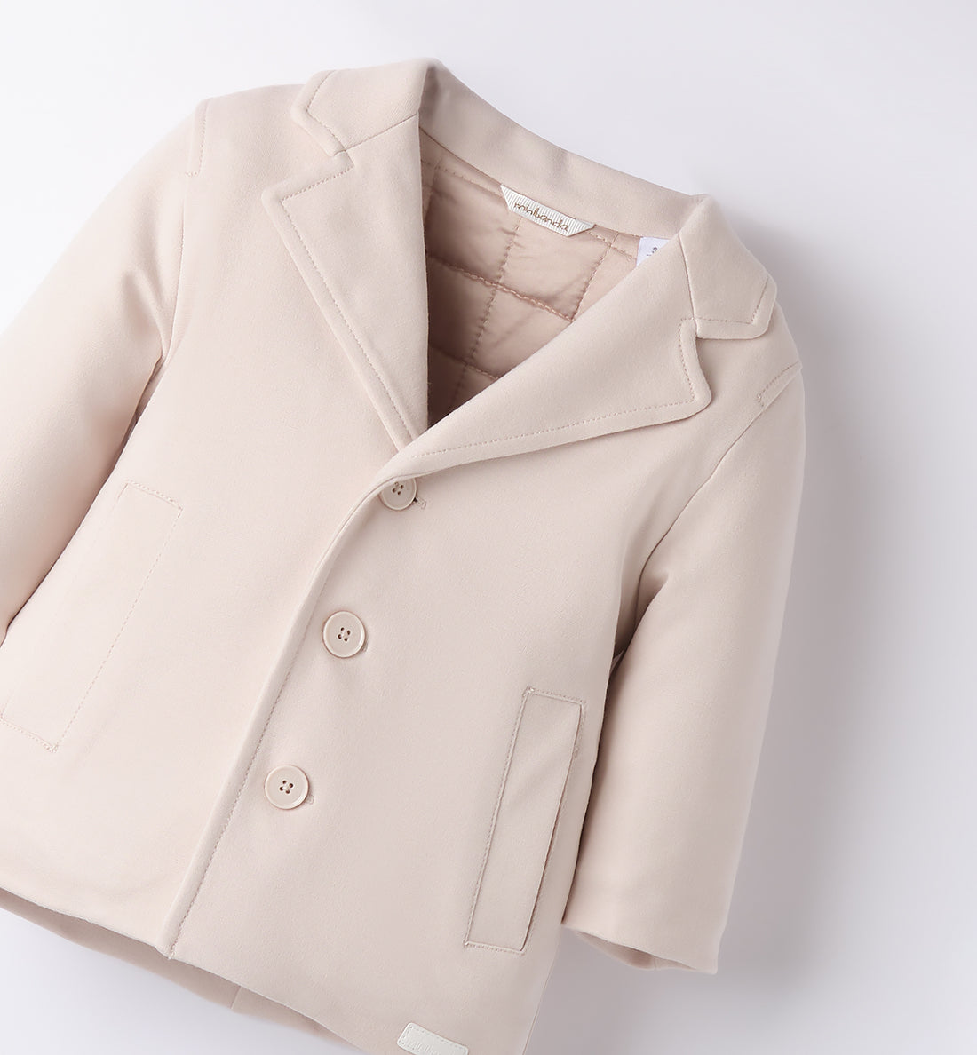 Cappotto in eco pelle con pelliccia per neonato, caldo e confortevole.