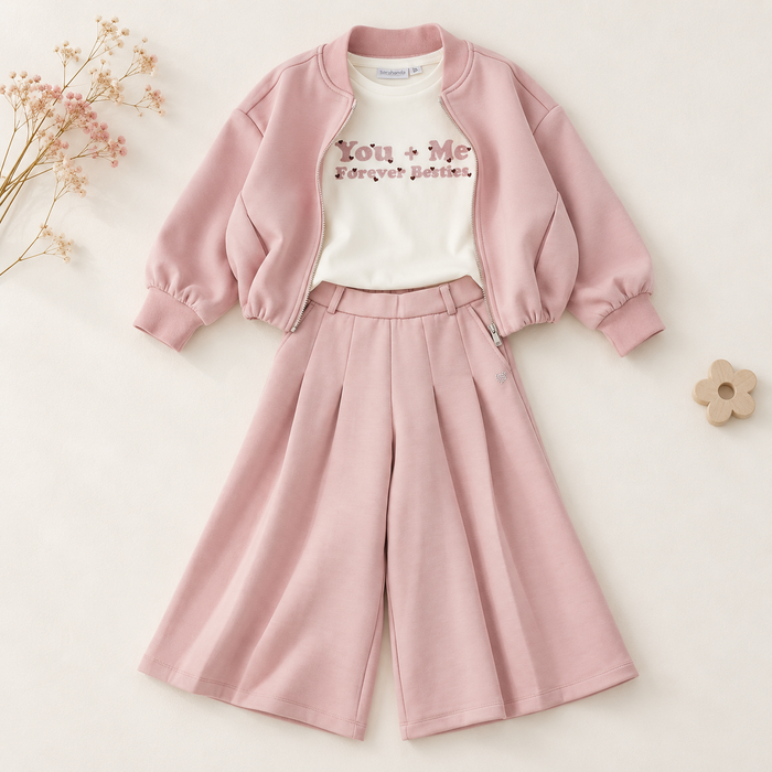 Completo bimba tre pezzi rosa