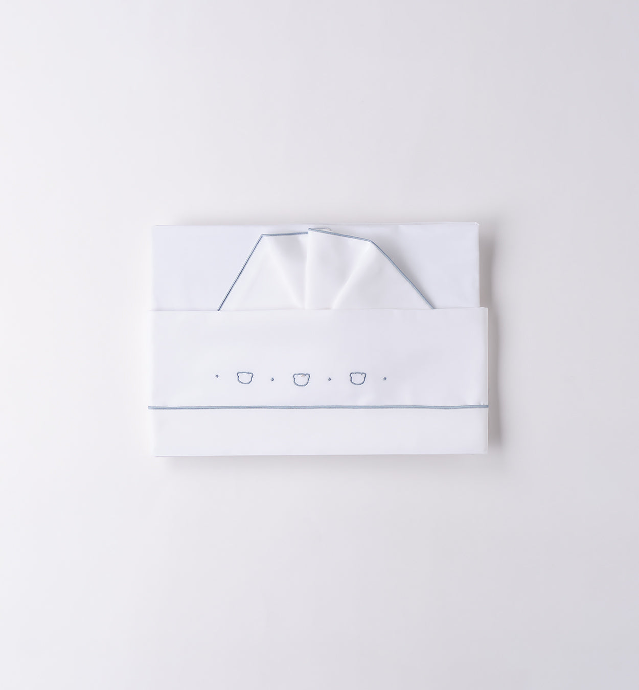 Lenzuola 100% cotone ricamate azzurre baby culla