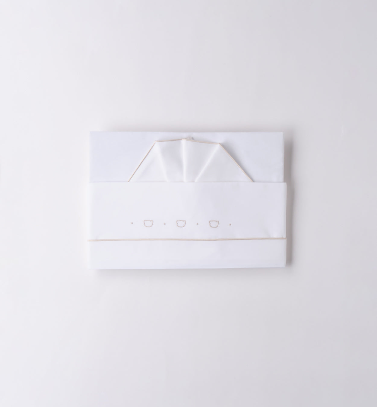 Lenzuola 100% cotone ricamate beige baby culla