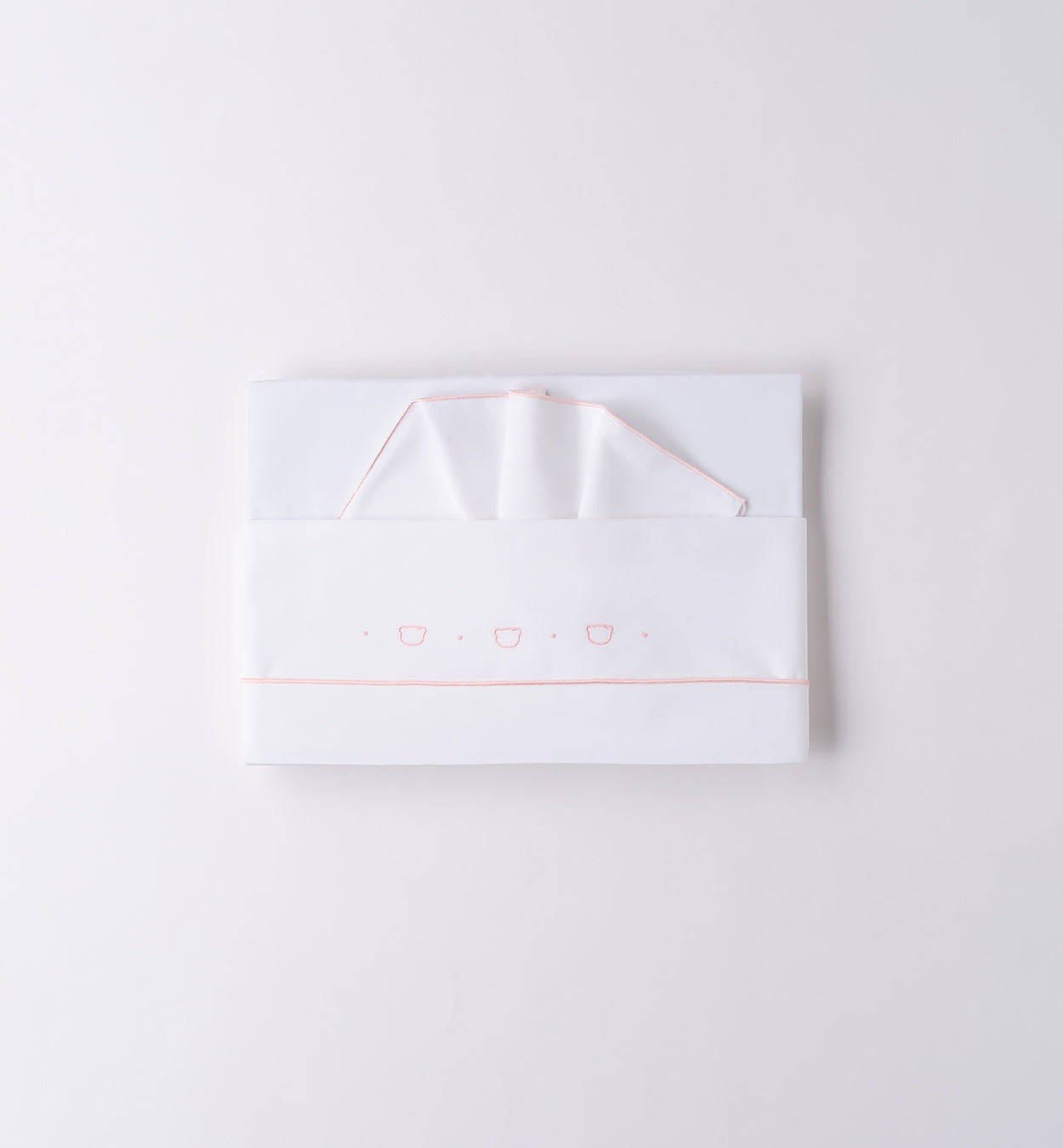 Lenzuola 100% cotone ricamate rosa baby culla