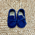 Mocassini battesimo bimbo in suede blu