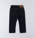 Pantalone jogger denim bambino blu scuro vista posteriore