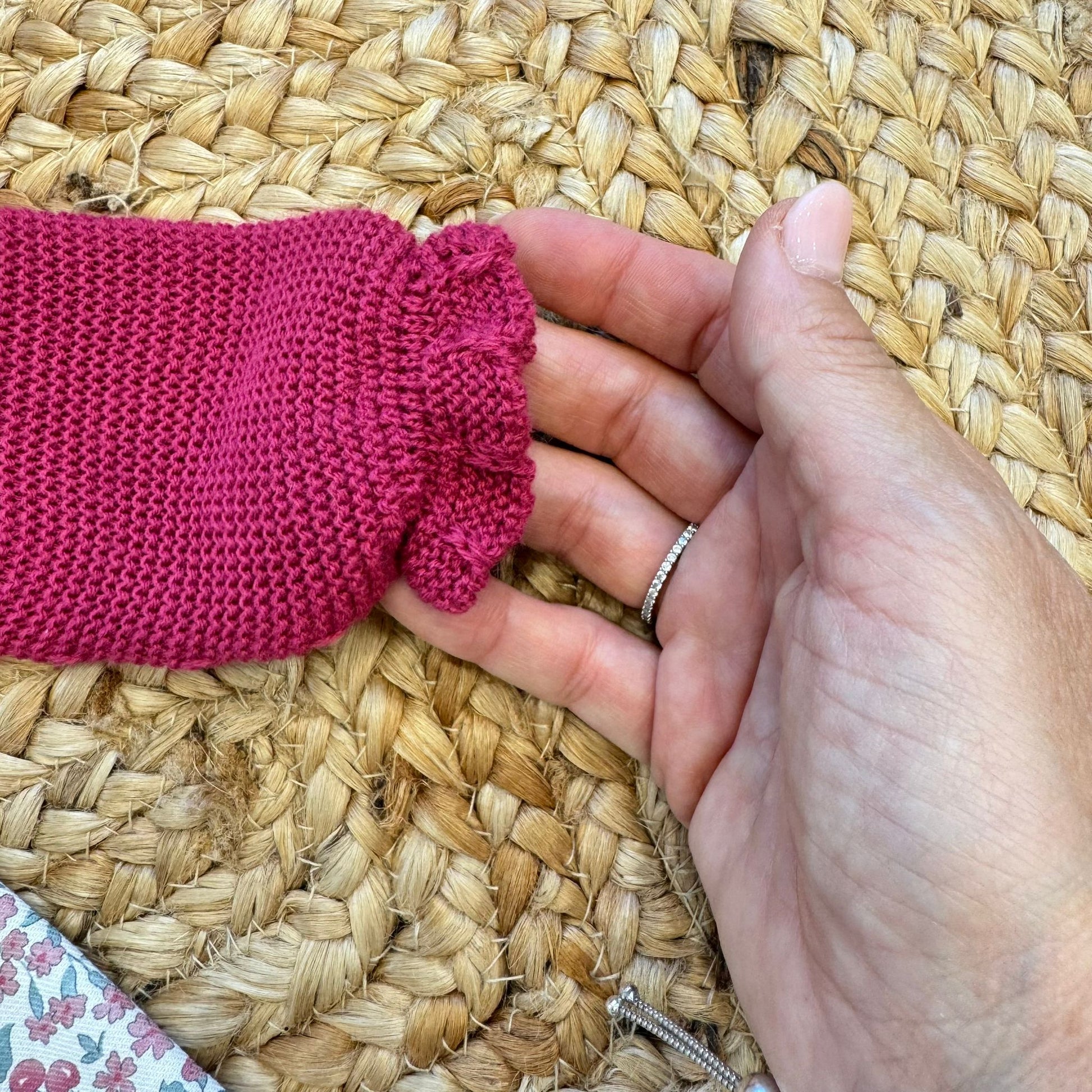 Polsino maglia arricciato abito bambina