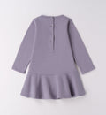 Retro abito bambina lilla con chiusura a bottoni