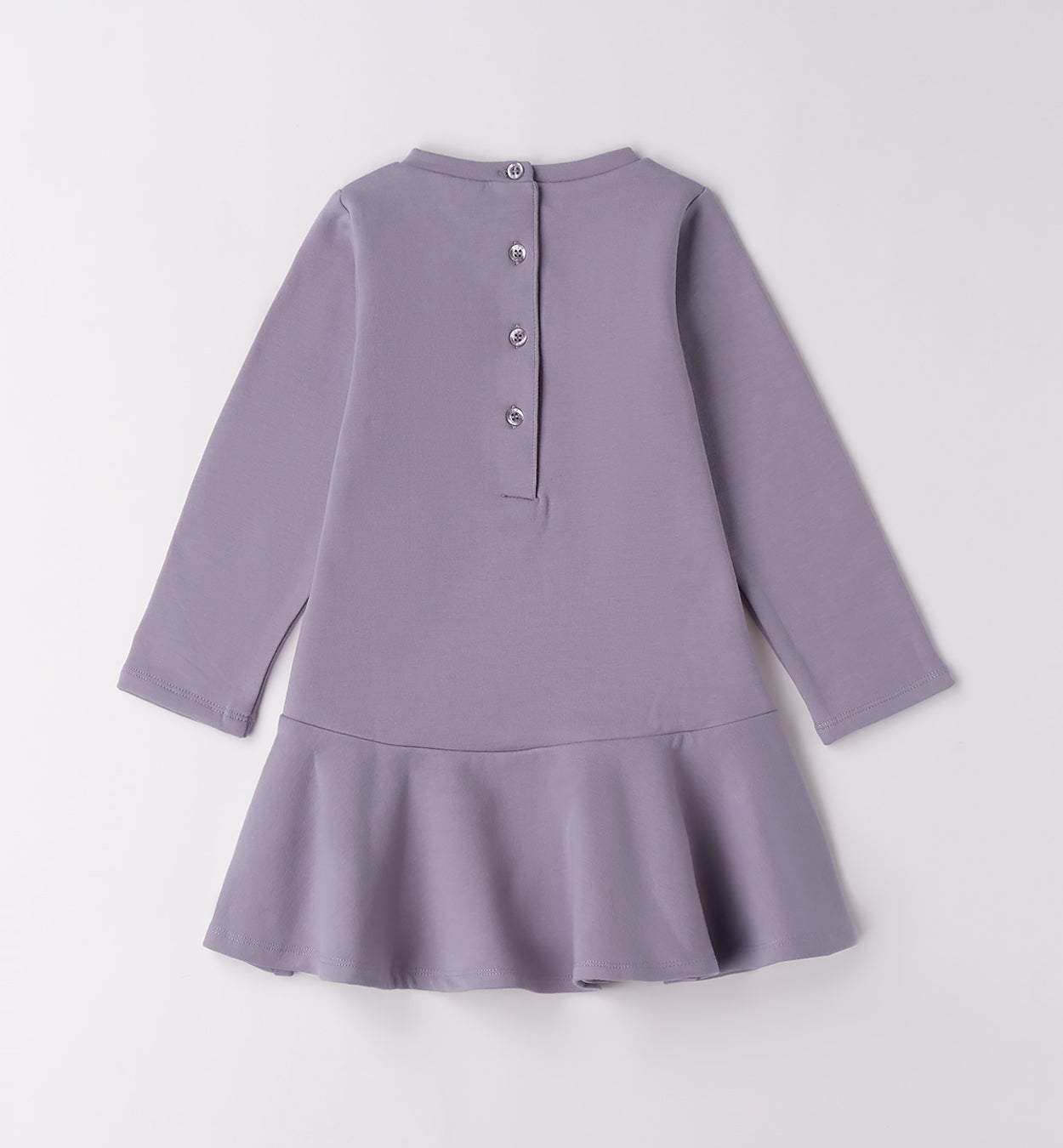 Retro abito bambina lilla con chiusura a bottoni
