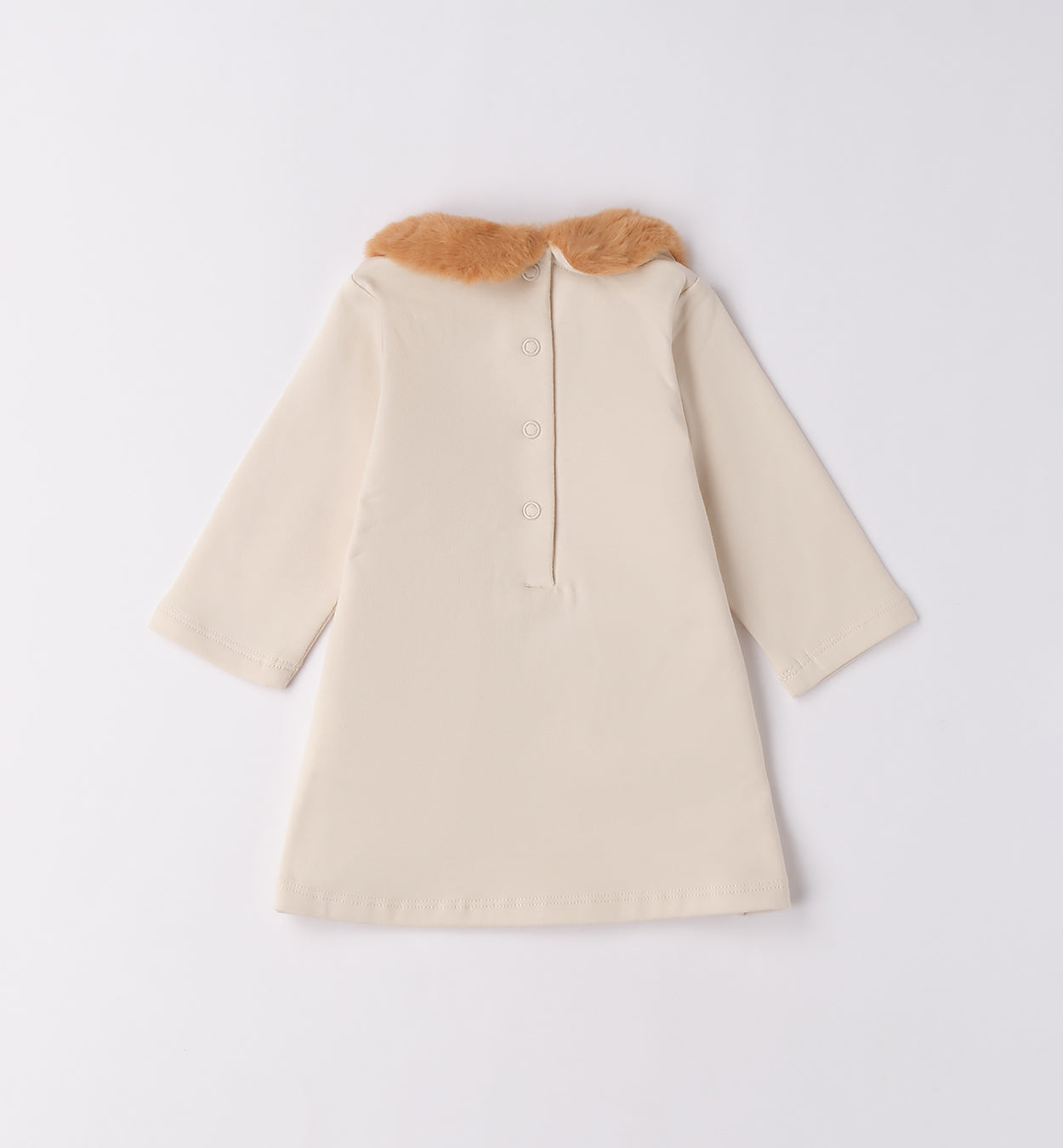 Retro abito beige neonata in caldo cotone