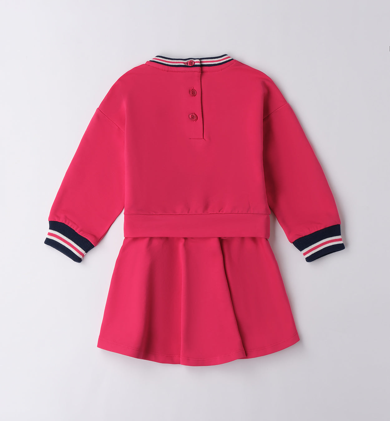 Retro abito sporty chic bambina fucsia