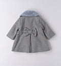 Retro cappottino grigio bambina con fiocco applicato