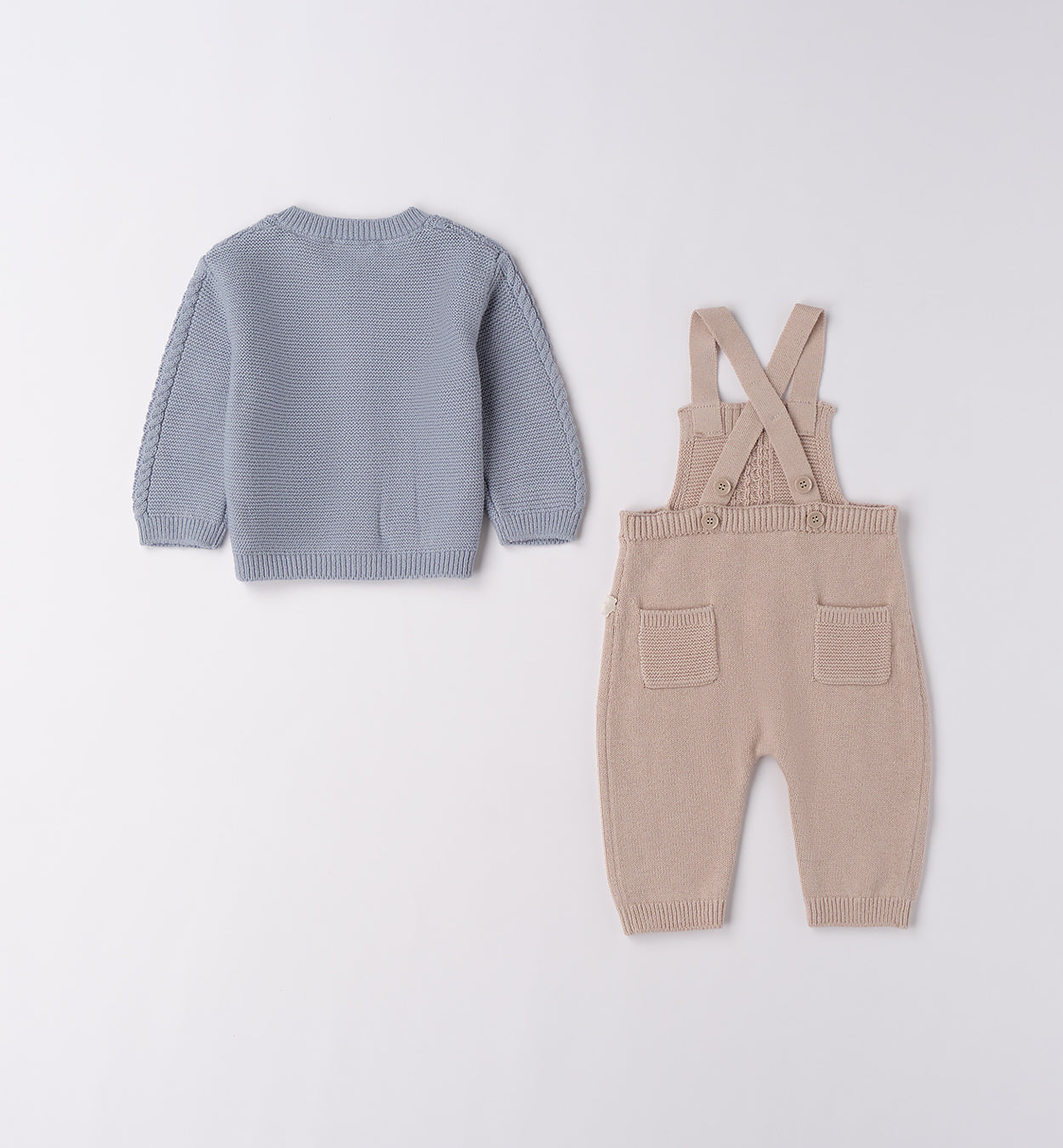 Retro completo tre pezzi neonato in cotone e lana