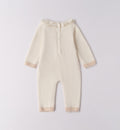 Retro tutina neonata caldo cotone e lana panna con bottoncini