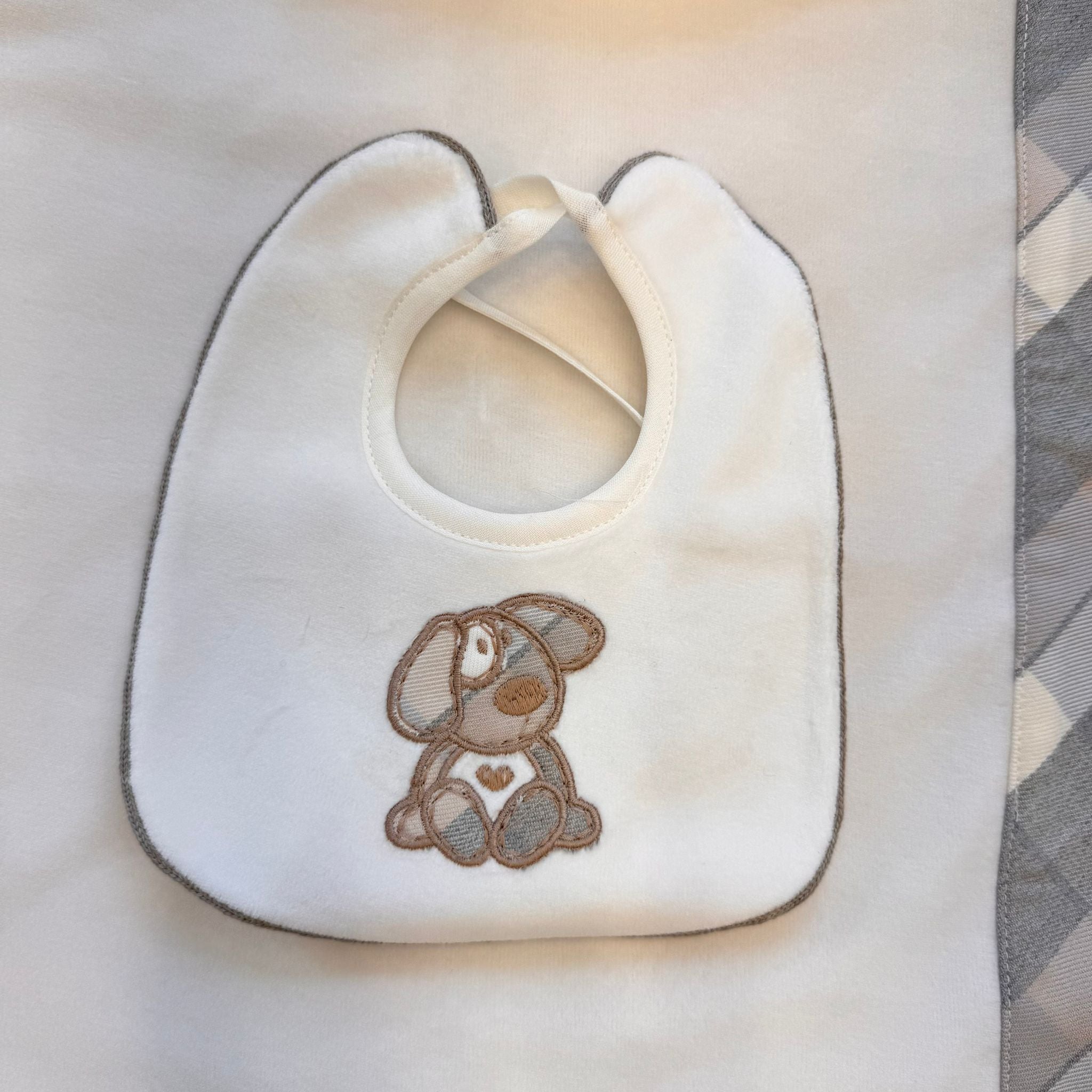 Scarpette neonato in tessuto scozzese coordinate al set nascita
