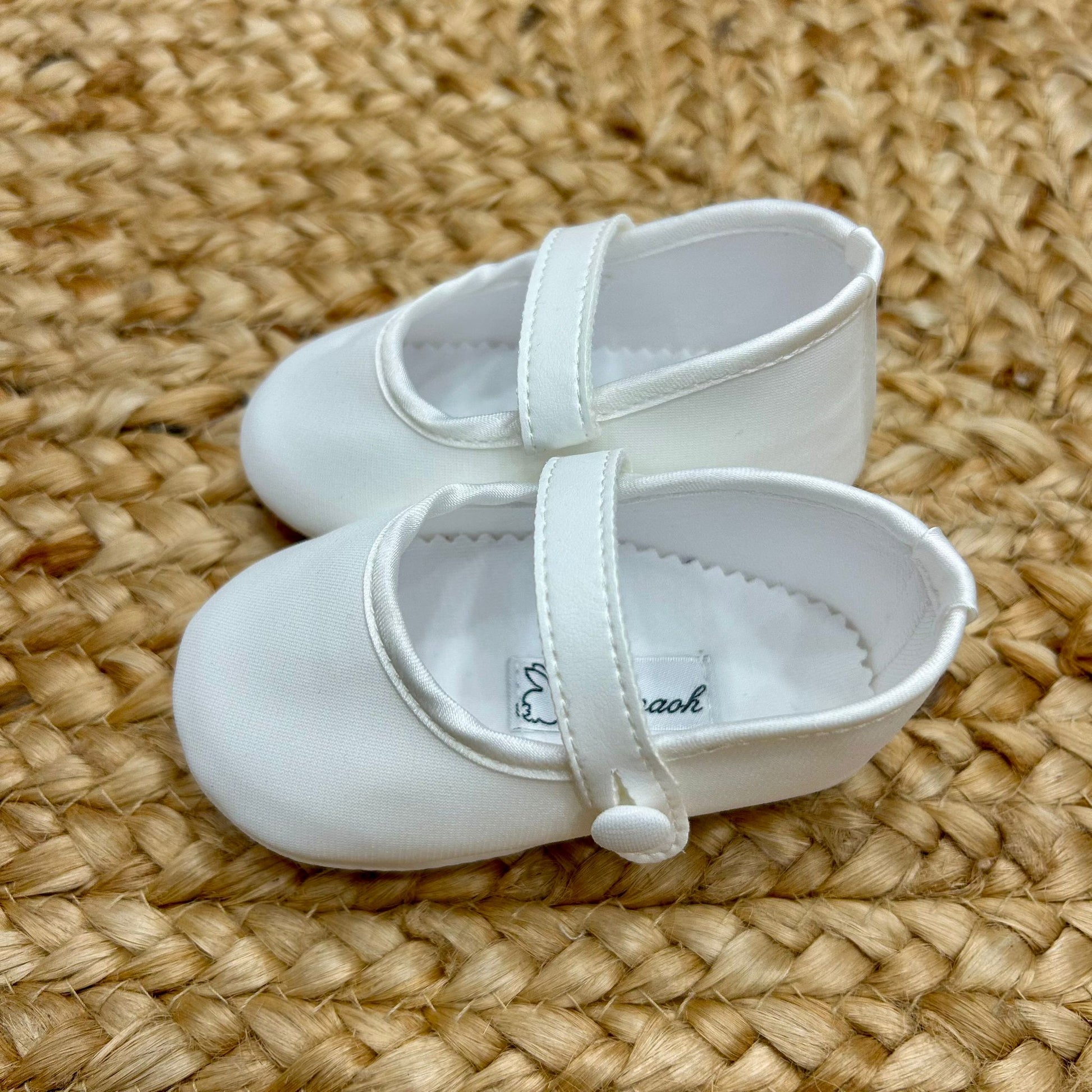 Scarpine battesimo neonata con cinturino