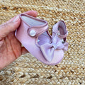 Scarpine battesimo neonata raso rosa eleganti
