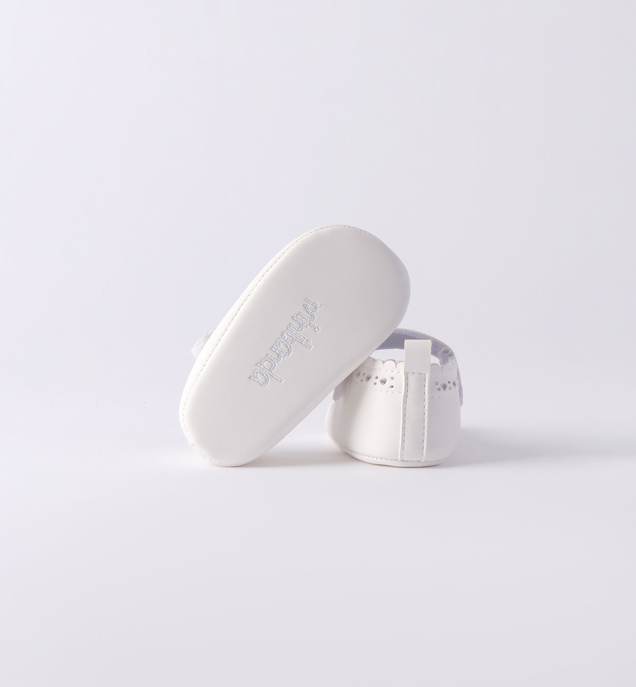 Scarpine da culla battesimo neonata ecopelle bianca eleganti