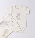 Set body unisex caldo cotone con coniglietto e orsetto