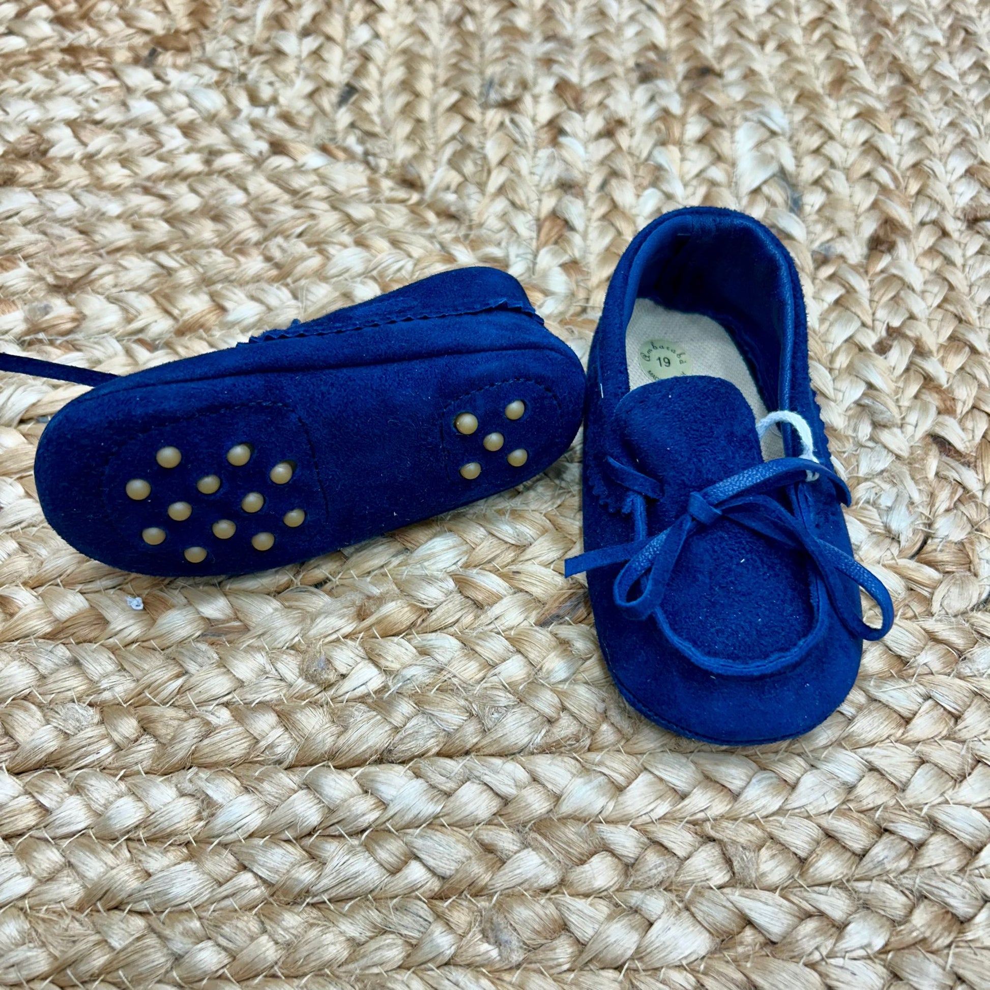 Suola antiscivolo con gommini mocassini bimbo