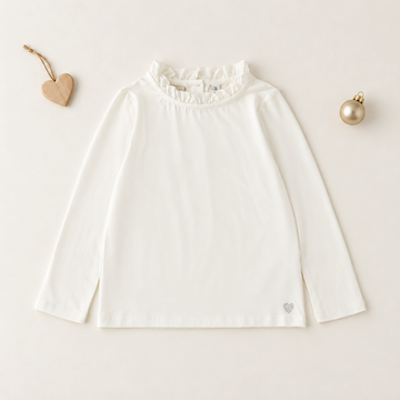 Lupetto bimba bianco con volant