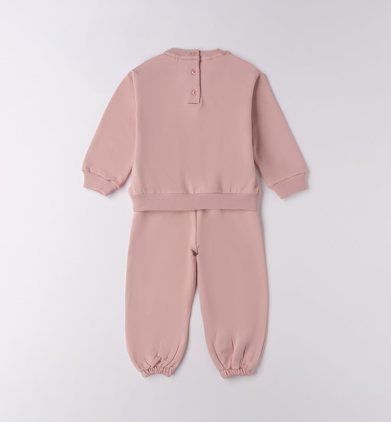 Tutina bimba rosa caldo cotone retro con bottoncini