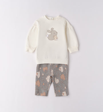 Tutina neonata caldo cotone due pezzi fronte